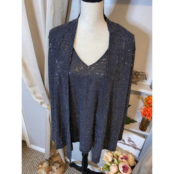 Calvin Klein Sparkling Black Blouse - Picture 1 of 12